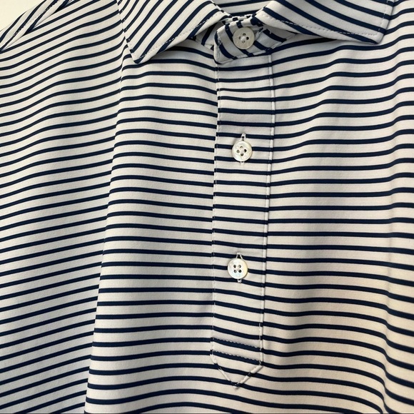 TURTLESON Cooper Stripe Performance Polo w Golf Resort Logo - Picture 5 of 8